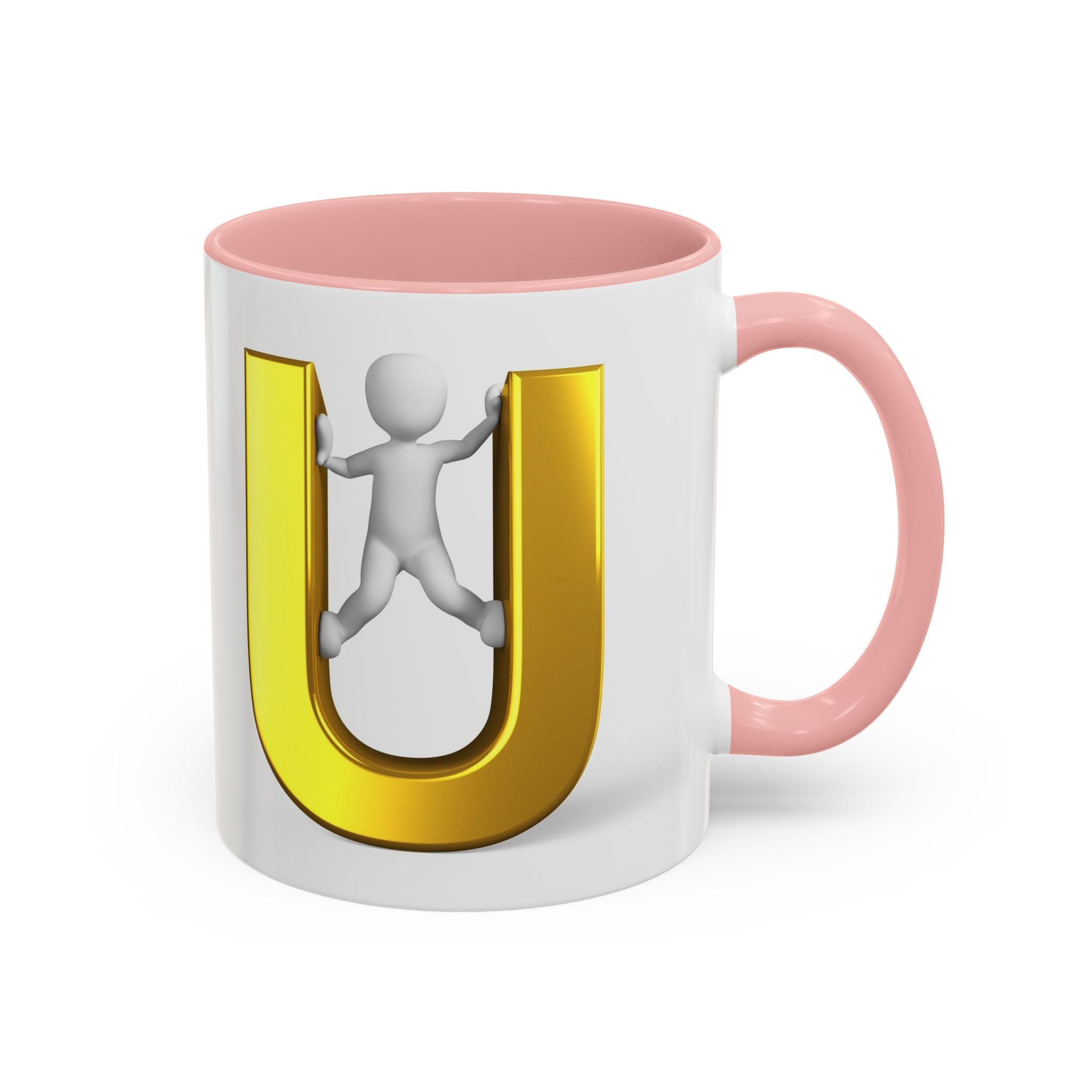 Mug en 3D avec lettre U dorée | Tasse à café 325 ml ou 440 ml