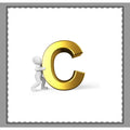 Gold Letter C Initial Coverlet