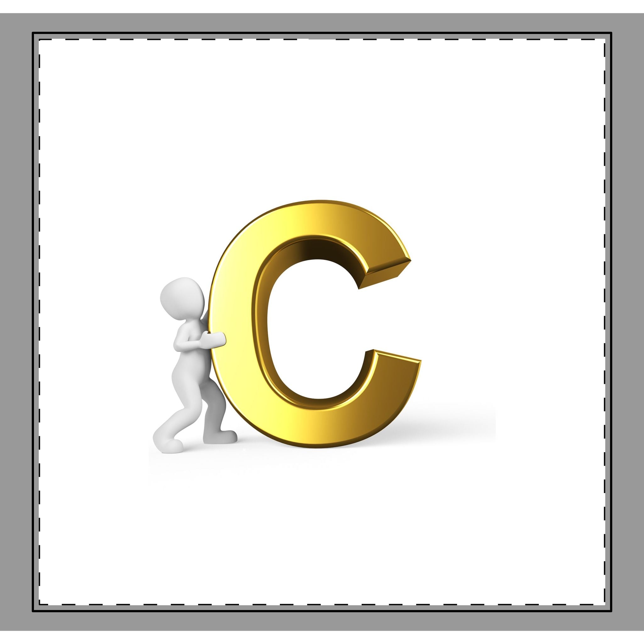 Gold Letter C Initial Coverlet