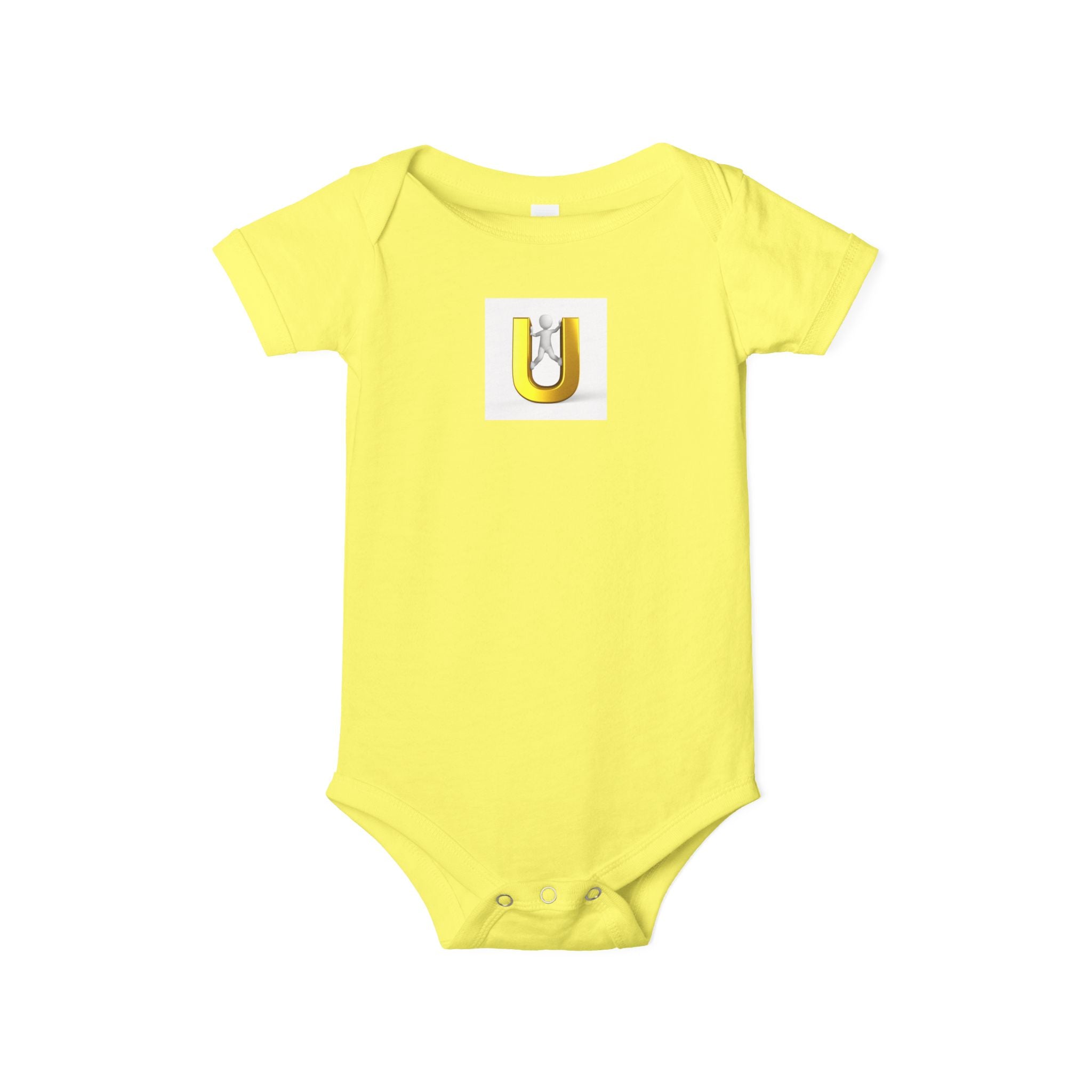 Grenouillère Lettre U Jaune | Body Bébé