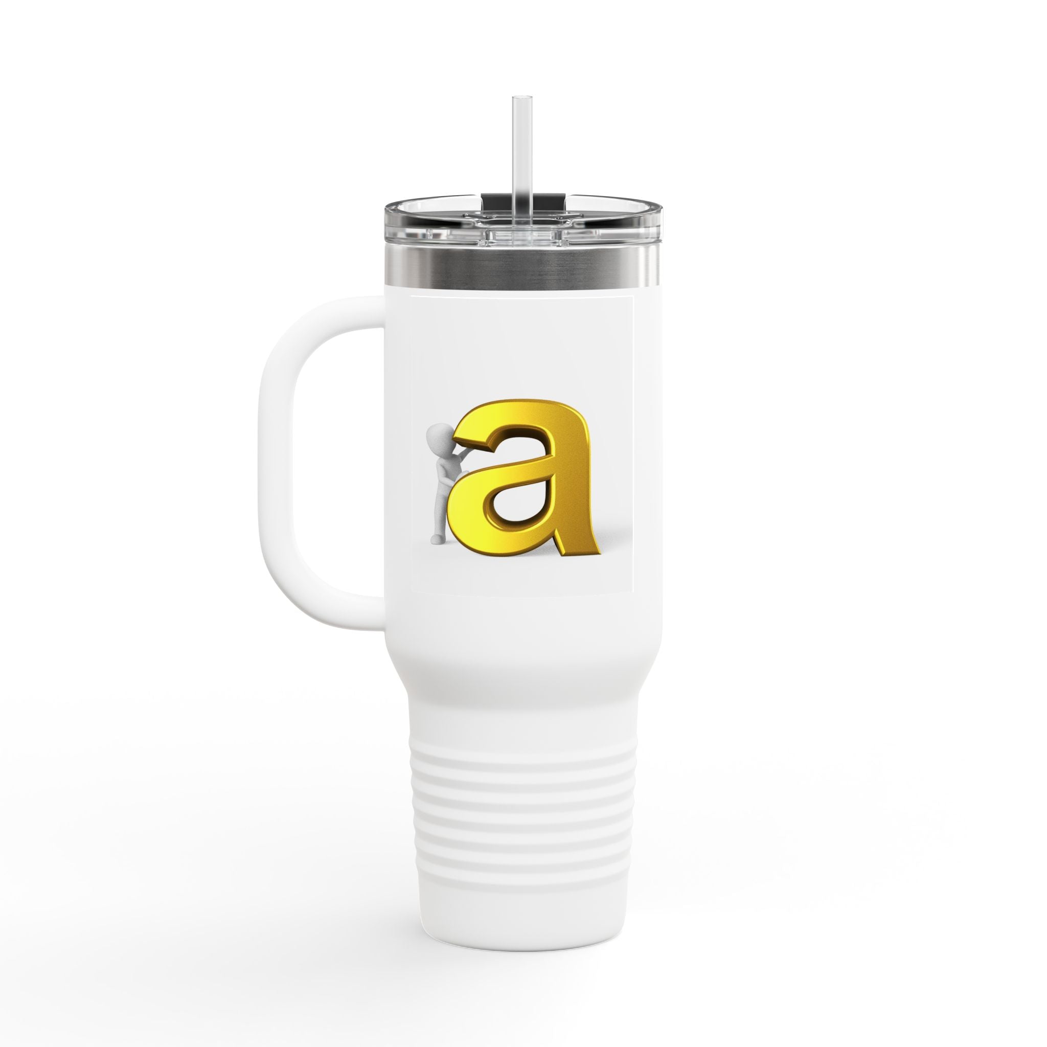 Yellow 3D Letter A tumbler | Travel Mug