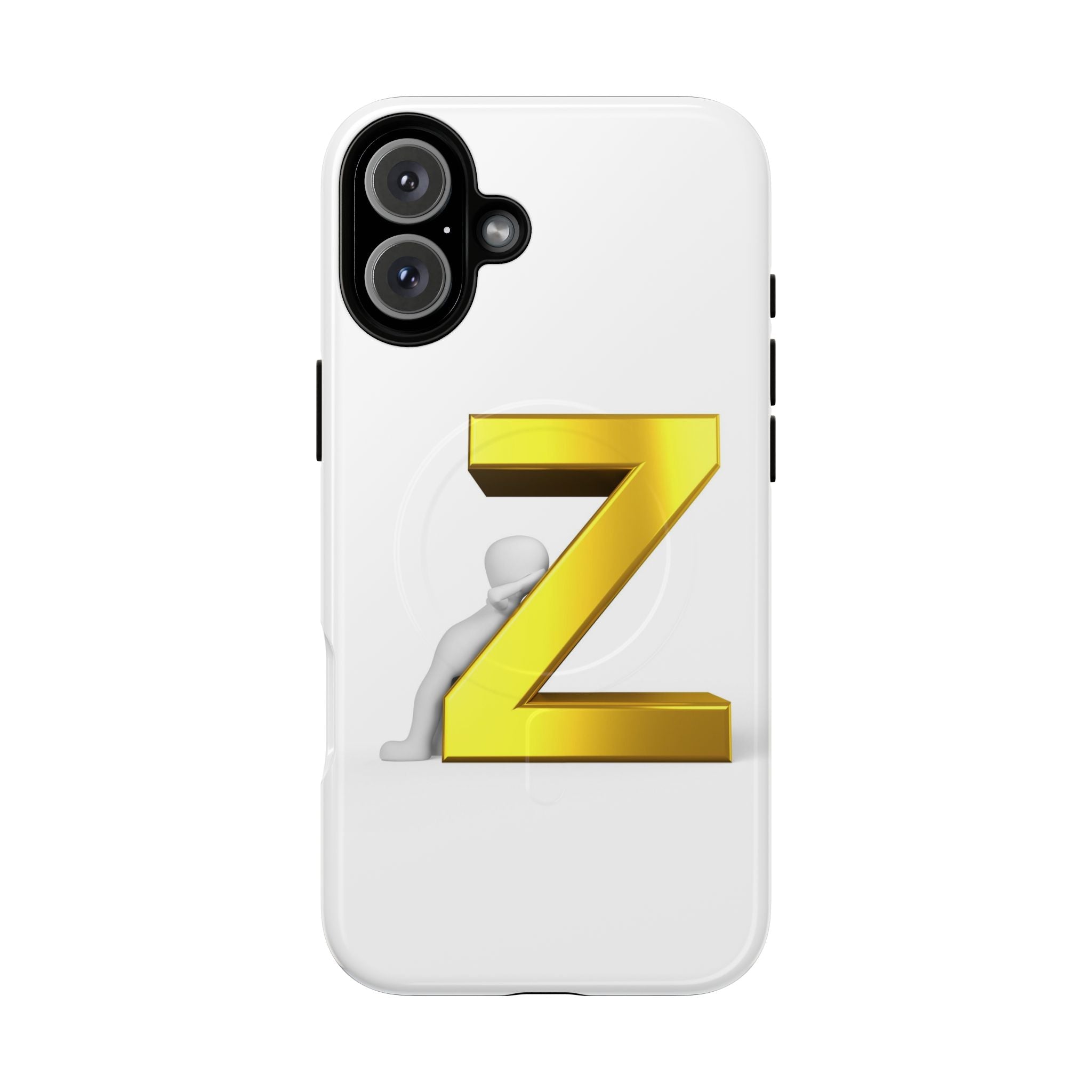 Coque de téléphone 3D Lettre Z Dorée | Coque magnétique robuste