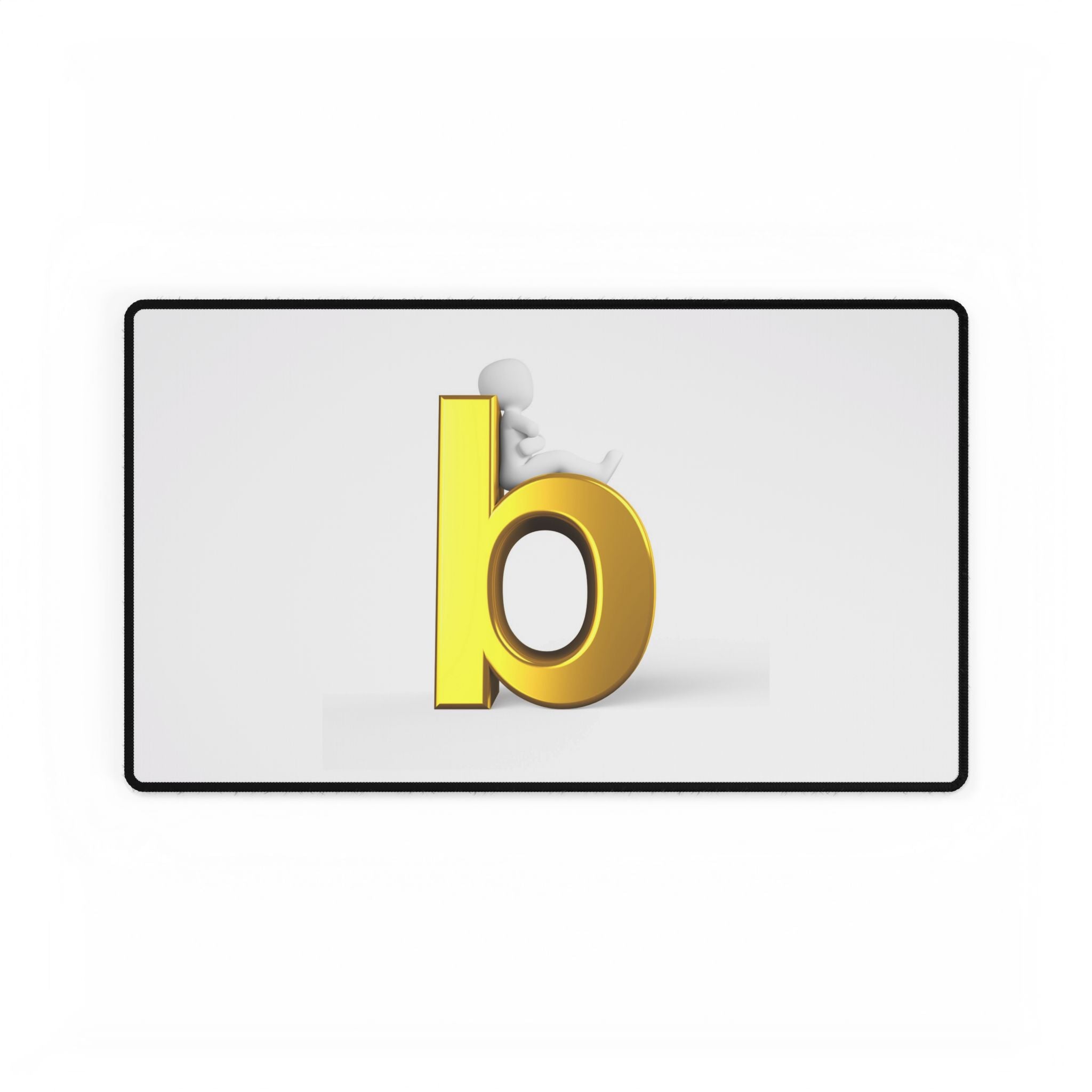 Schreibtischunterlage mit goldenem Buchstaben B | Minimalistische Monogramm-Mauspad-Schreibtischunterlage