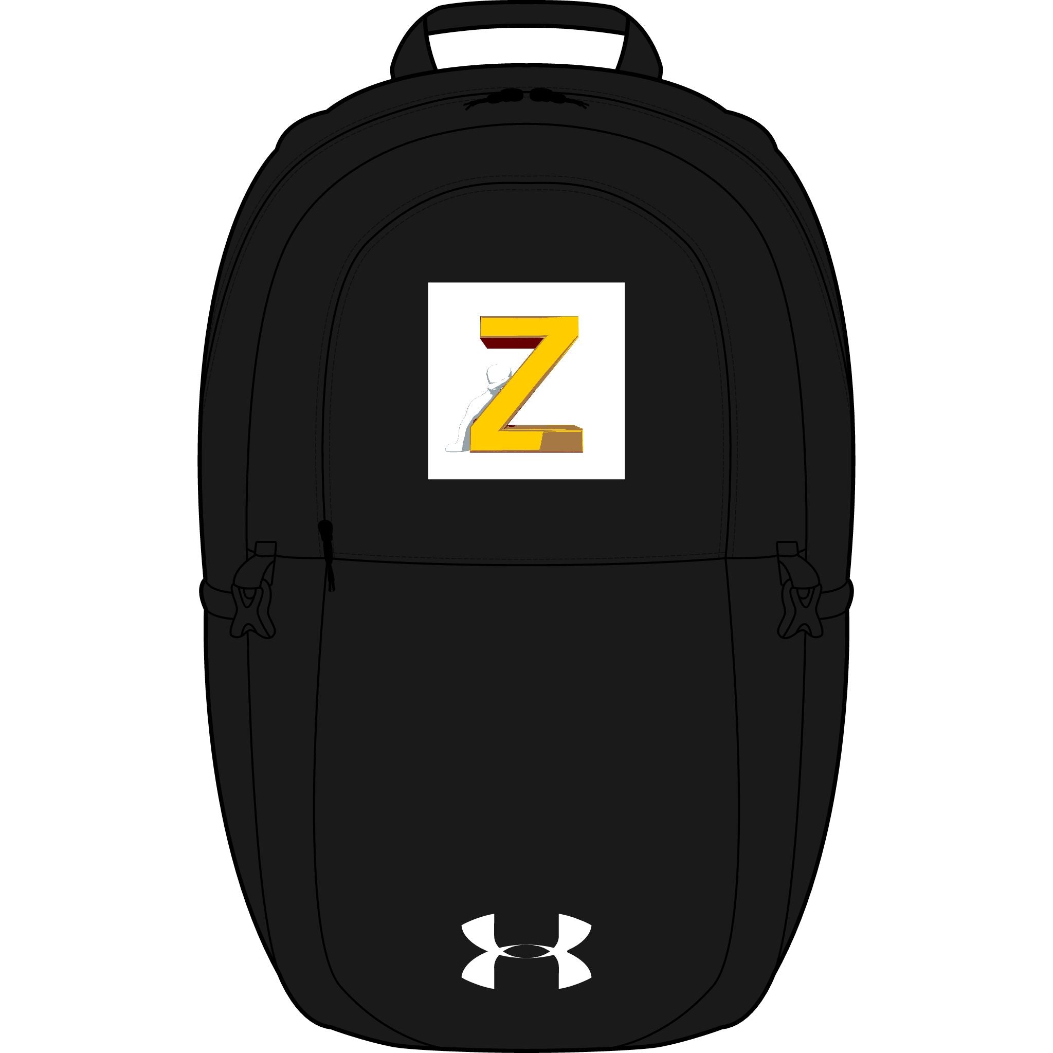 Yellow Block Letter Z backpack | Embroidered Initial patch