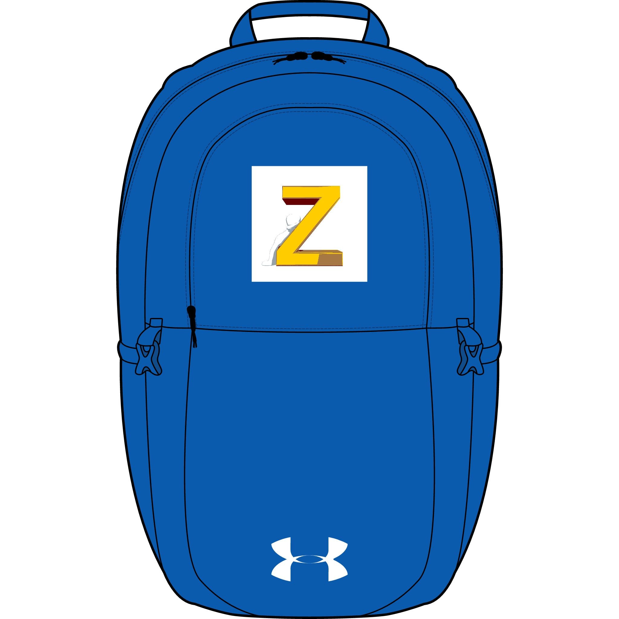 Gelber Rucksack mit Blockbuchstabe Z | Aufgestickter Initialen-Aufnäher