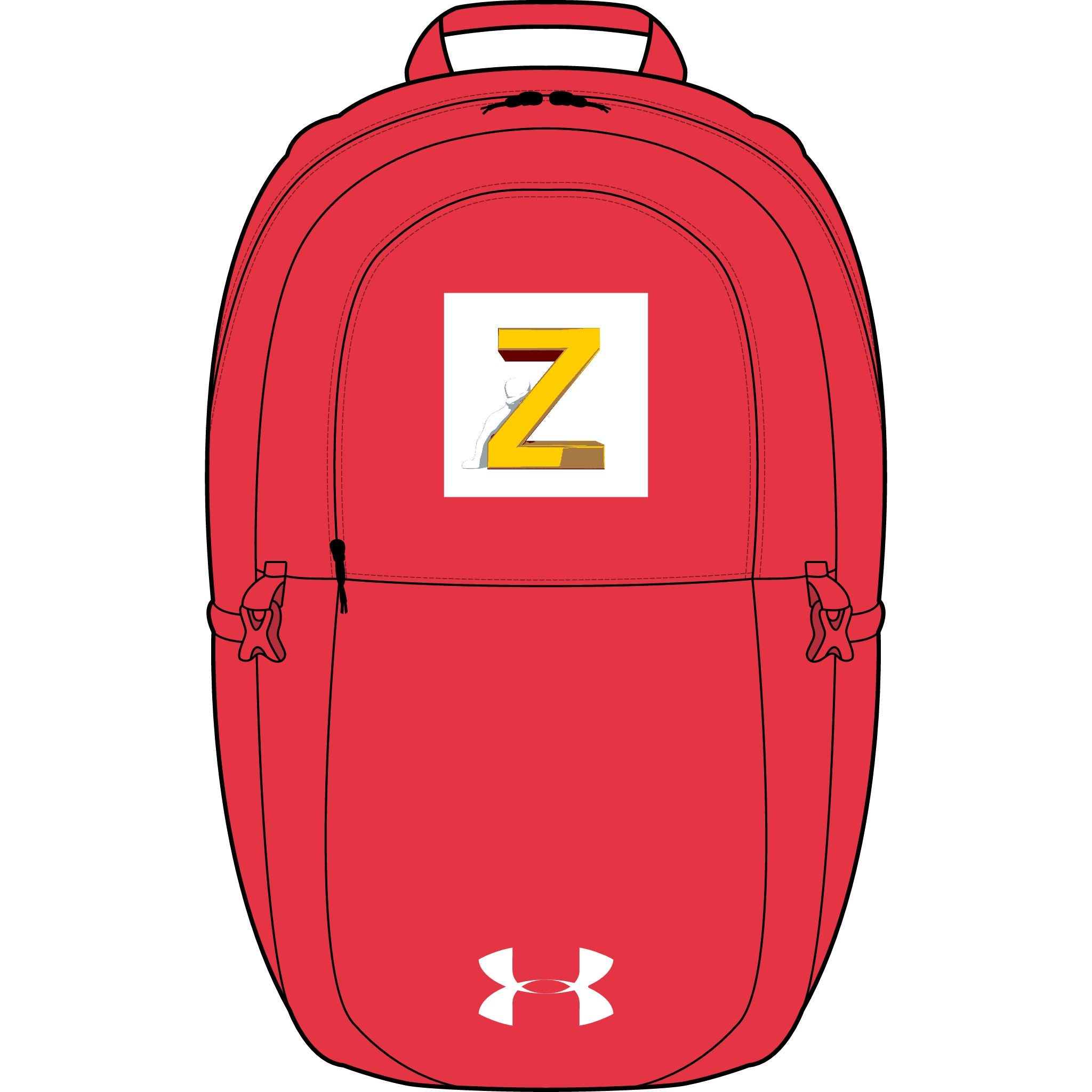 Gelber Rucksack mit Blockbuchstabe Z | Aufgestickter Initialen-Aufnäher