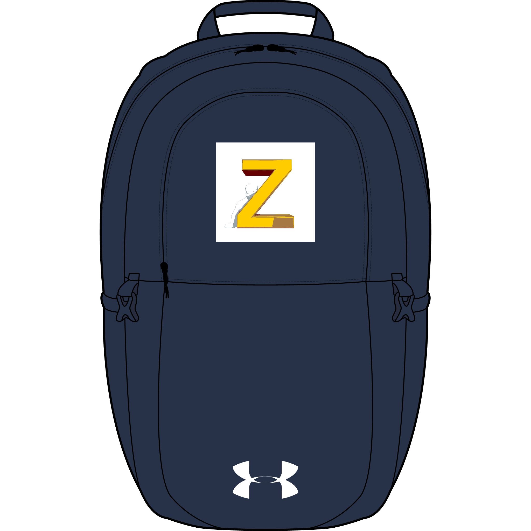 Yellow Block Letter Z backpack | Embroidered Initial patch