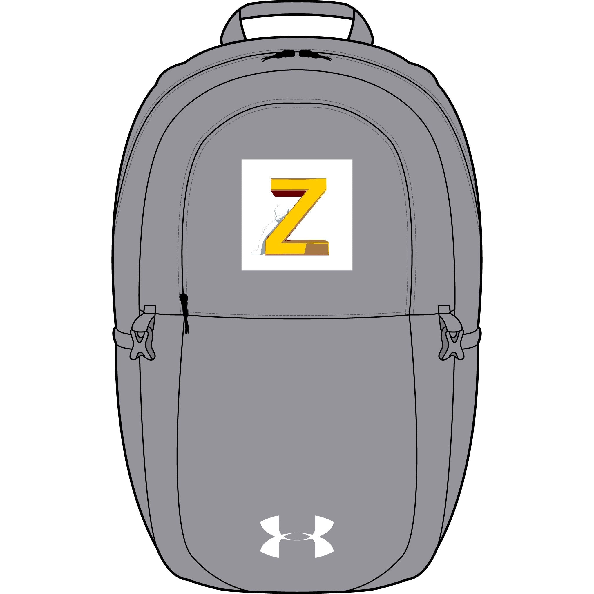 Gelber Rucksack mit Blockbuchstabe Z | Aufgestickter Initialen-Aufnäher