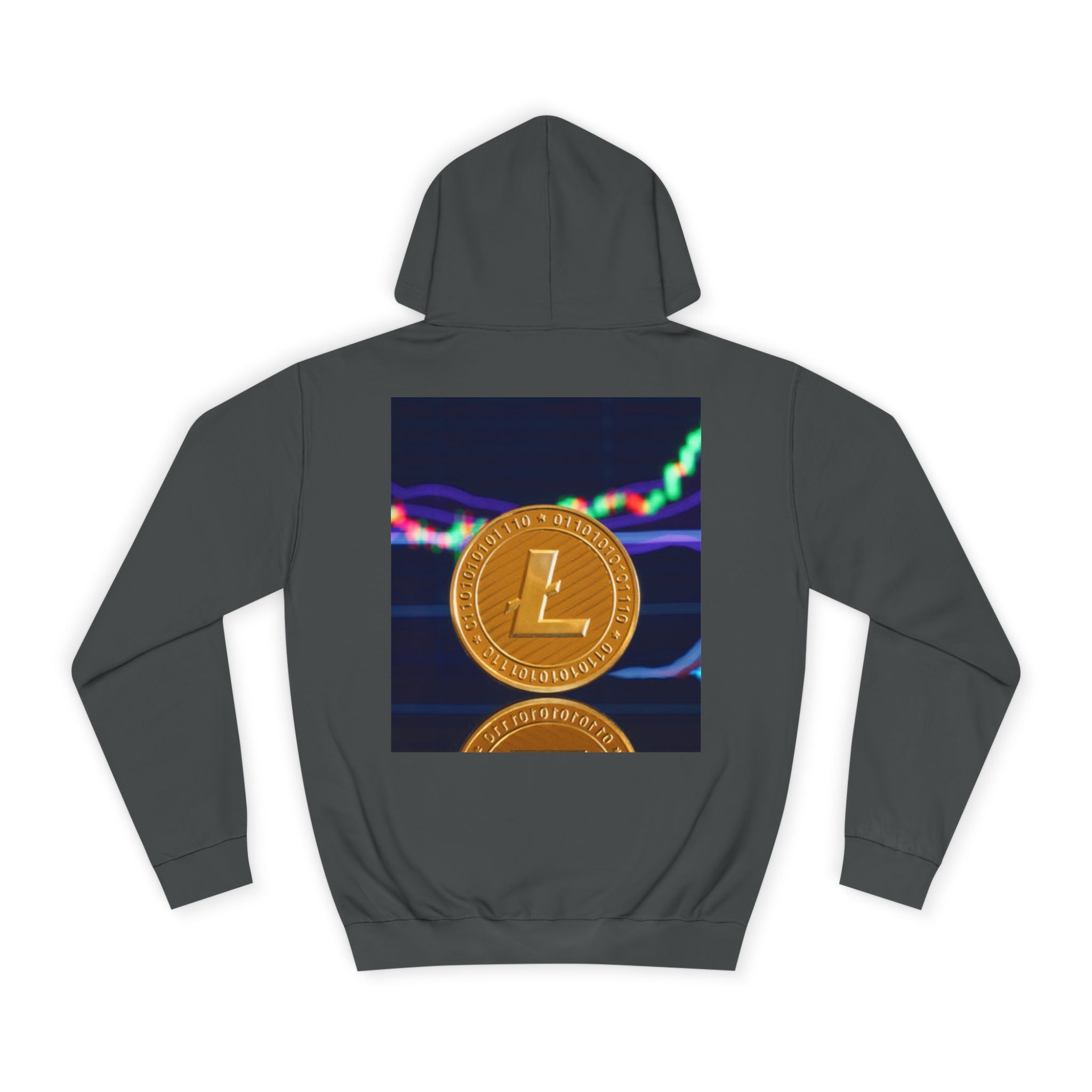Litecoin Coin Graphic Hoodie | Crypto Chart Design, Digital Currency Apparel