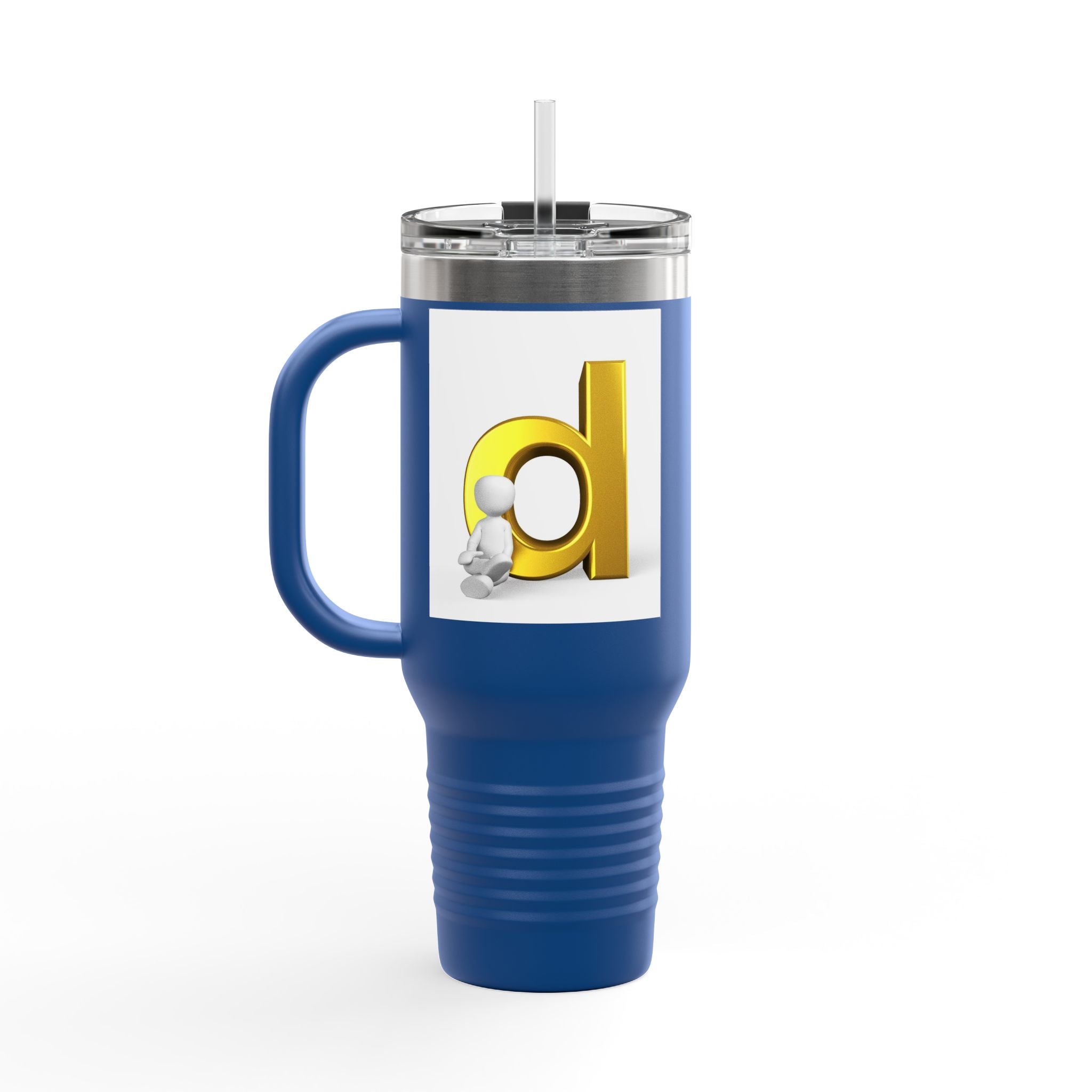 Gold Letter D Initial Travel Mug | 40oz Insulated Tumbler