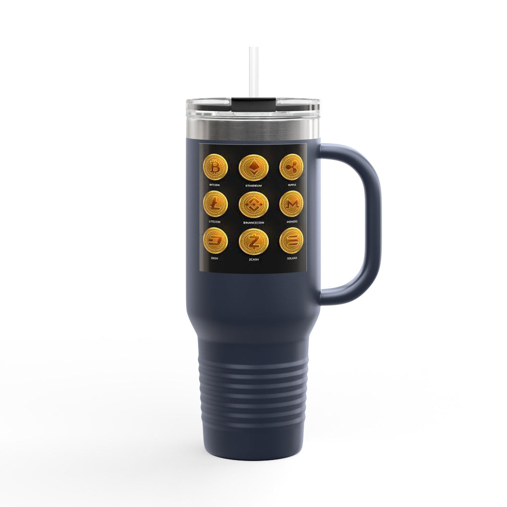 Crypto Currencies Icons 40oz Travel Mug | Insulated Tumbler