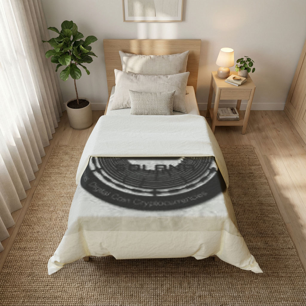 Solana Coin Logo Cotton Duvet Cover | Cryptocurrency Crypto Bedding