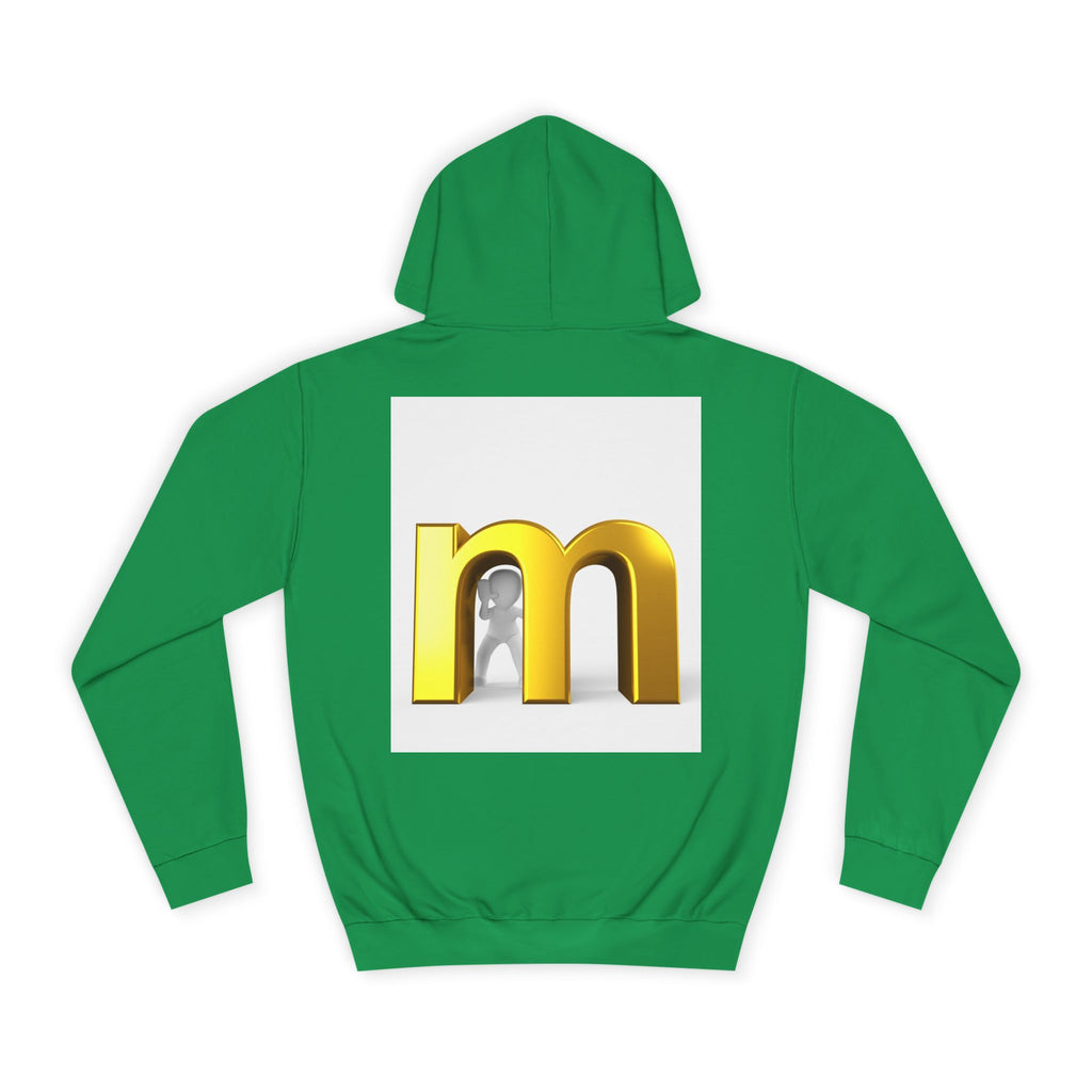 Gold 3D Letter M Hoodie | Minimal Initial Logo
