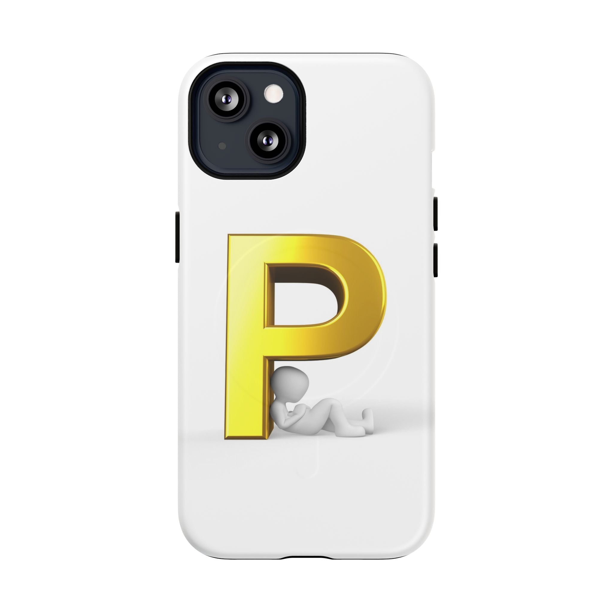 Coque de Téléphone Monogramme Lettre P Dorée | Coque Magnétique Robuste