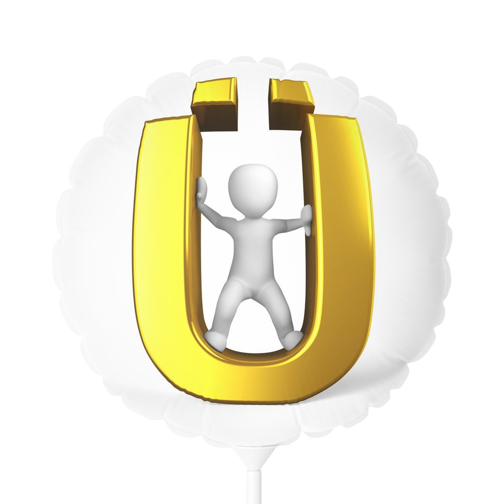 Gold Letter Ü with 3D Figure Balloon 11"