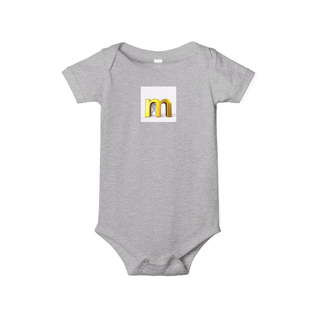 Gold Letter M Infant Onesie | Baby Bodysuit Monogram Initial