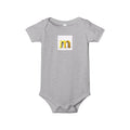 Gold Letter M Infant Onesie | Baby Bodysuit Monogram Initial
