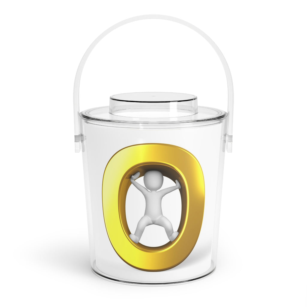 Gold Letter O with Figure Ice Bucket