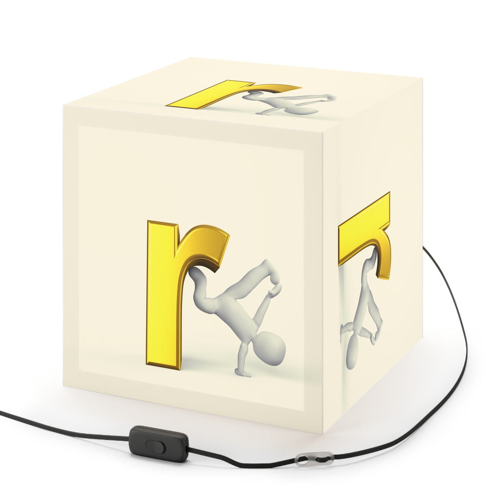 3D Gold Letter R Figure Light Cube Lamp | Alphabet Night Light