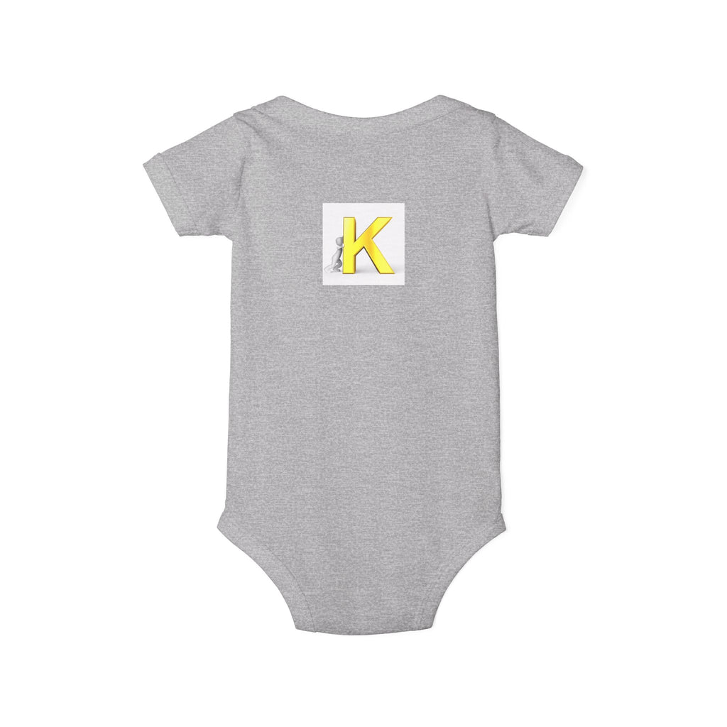Yellow Letter K Monogram Baby Bodysuit | Infant Onesie Initial