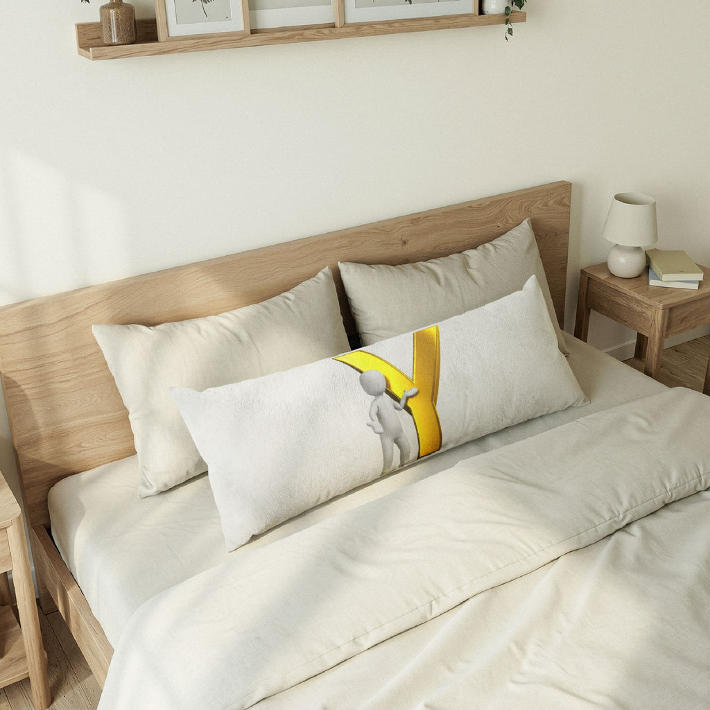 Gold Letter Y Graphic Body Pillow | Monogram Initial Accent