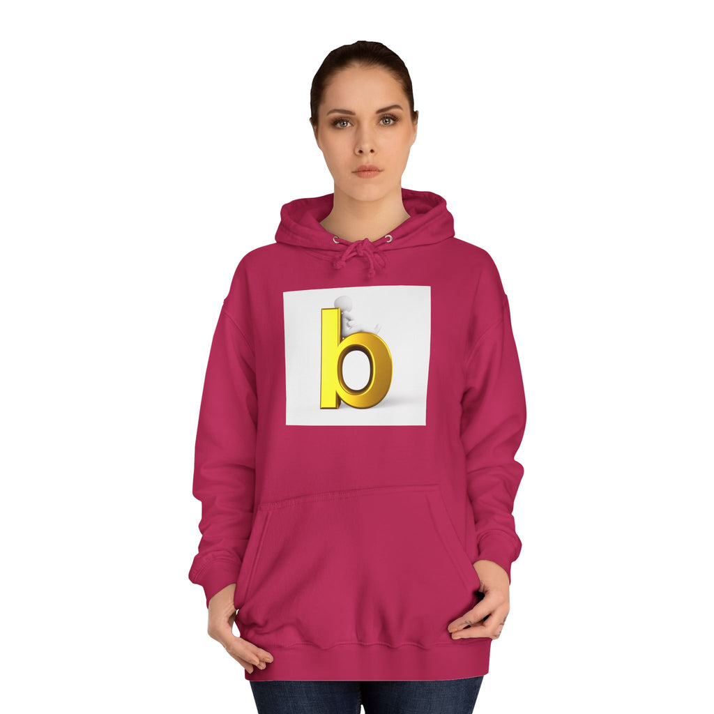 Yellow 3D Letter b Hoodie | Minimal Monogram Initial Sweatshirt