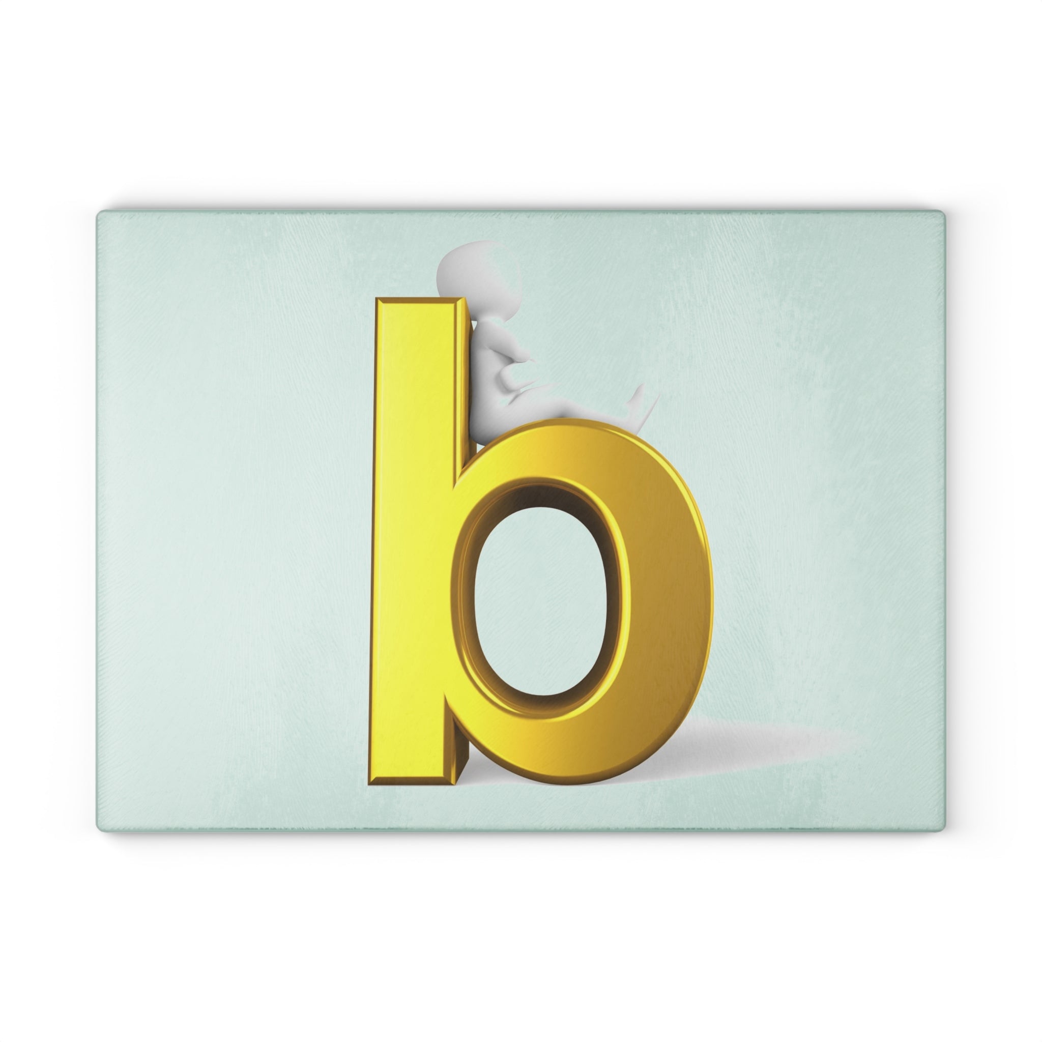 Gold 3D Letter B Cutting Board | Glass