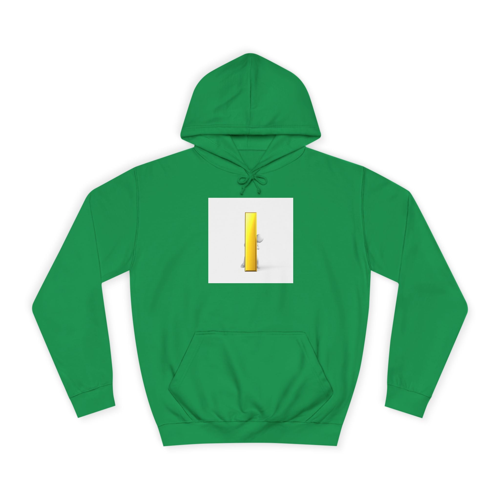 Gold Letter i Character Hoodie | Minimalist 3D Column Illustration