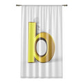 Gold Letter b Window Curtain | Monogram Alphabet Sheer Panel