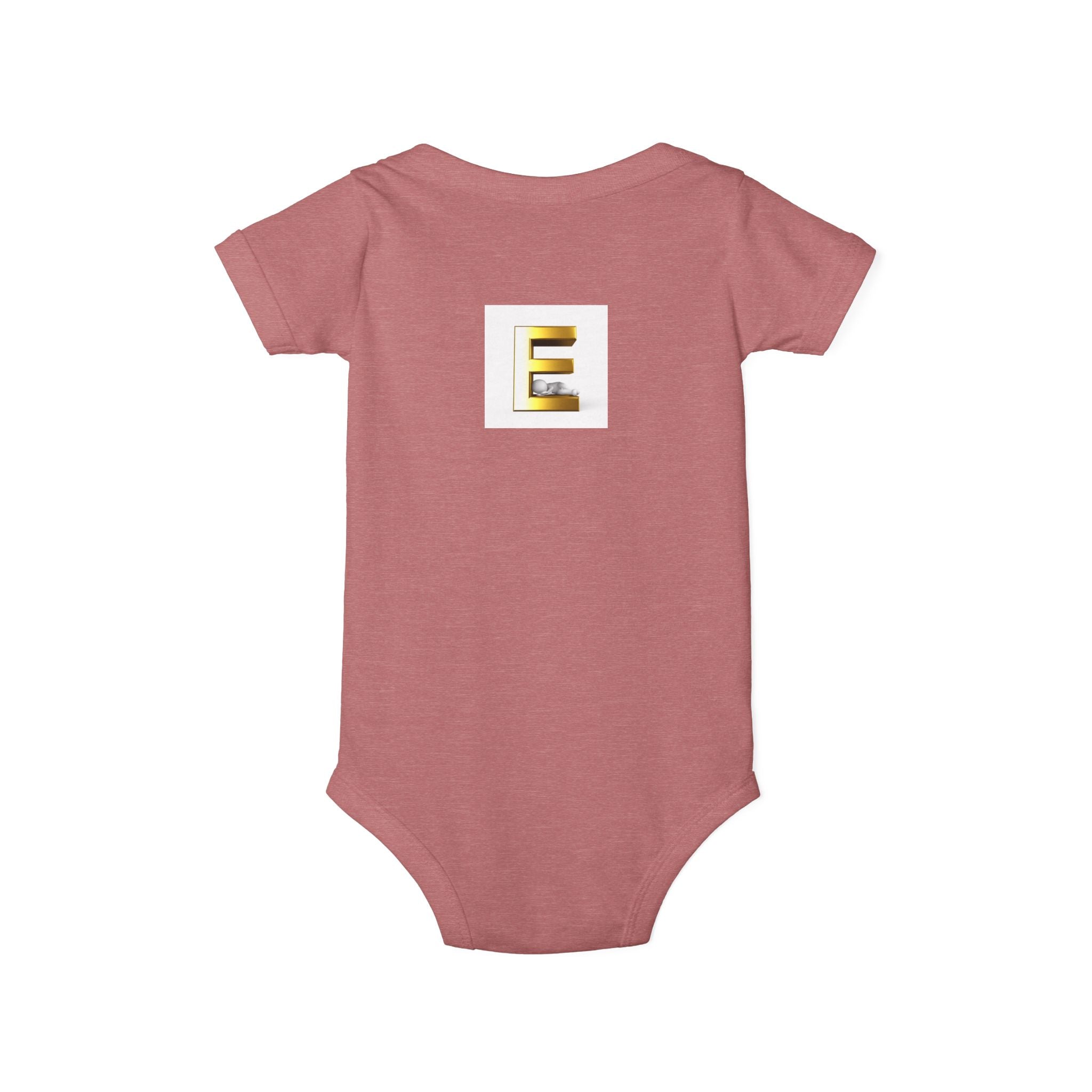 Gold Letter E Infant Onesie | Monogram Initial Baby Bodysuit