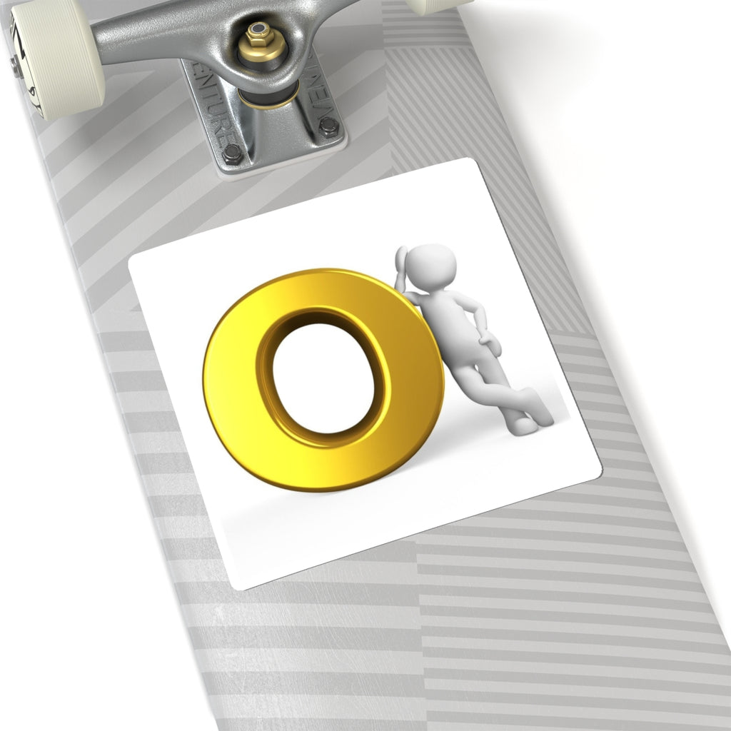 3D Gold Letter O Character Sticker | Kiss-Cut Sticker