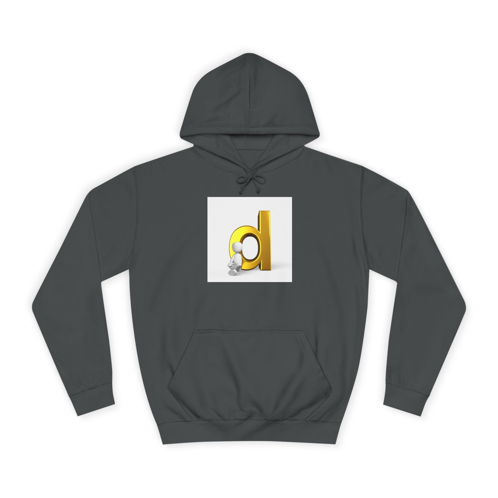 3D Gold Letter D Hoodie | Minimal Monogram Initial Sweatshirt
