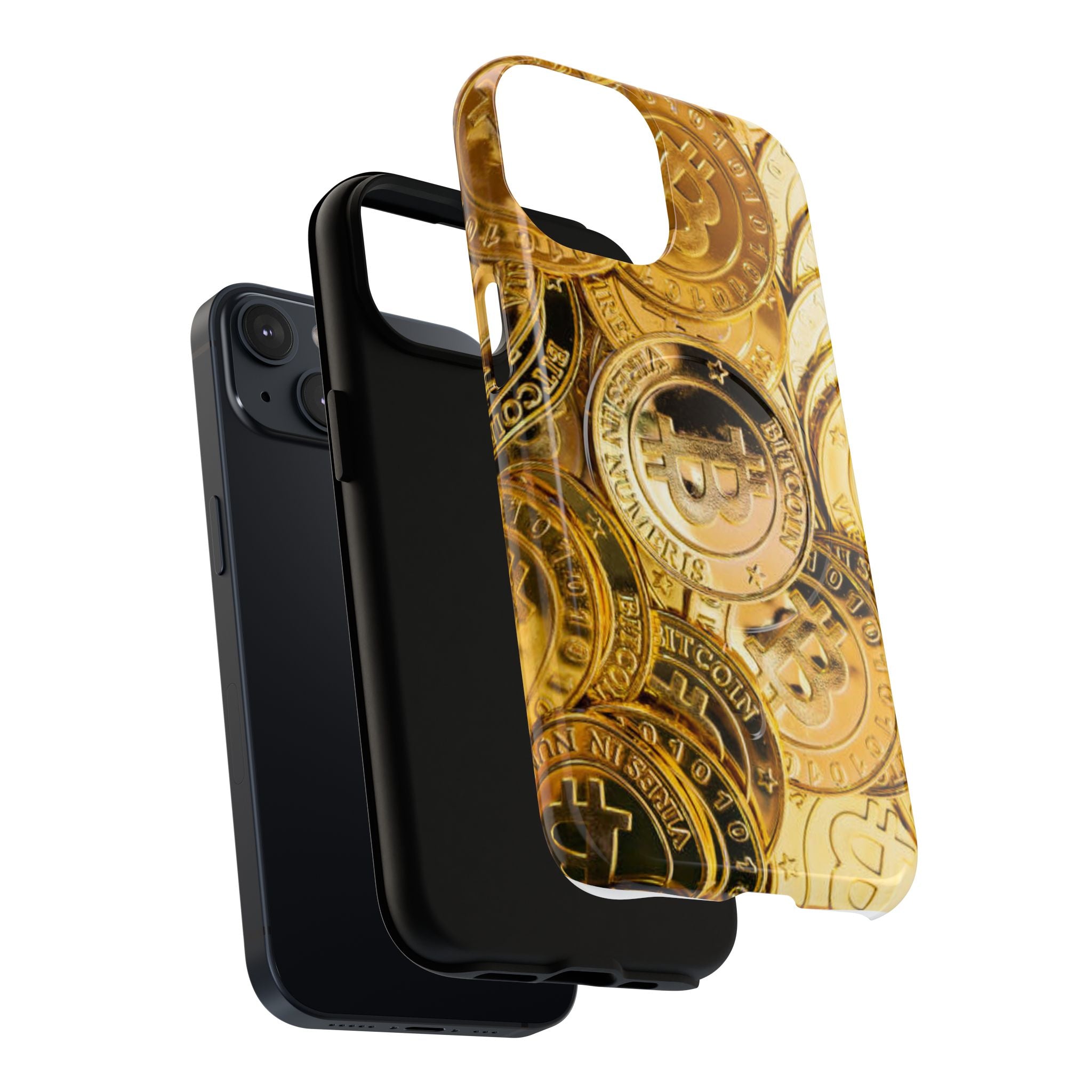 Gold Bitcoin Coins Phone Case | Tough Magnetic Case