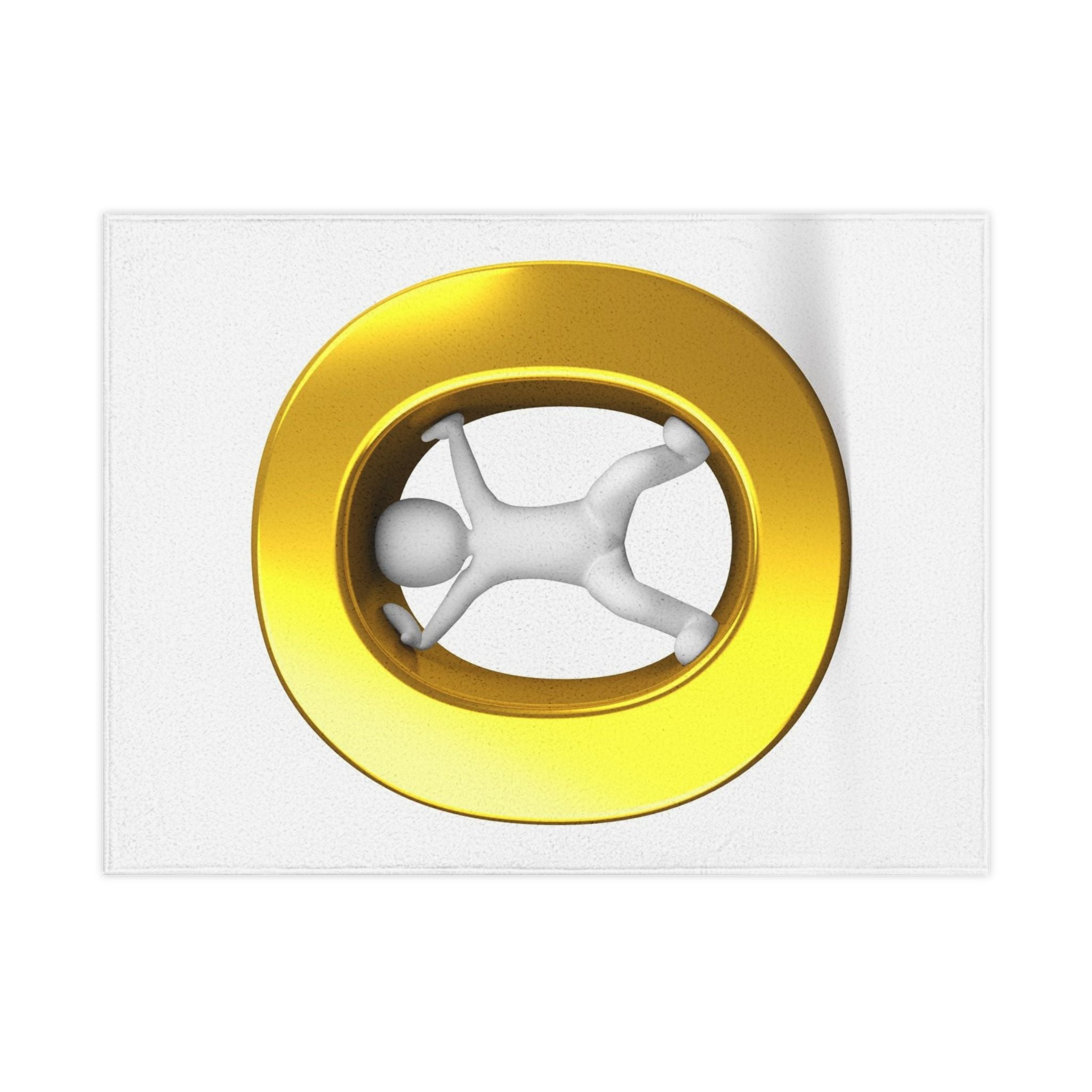 Gold Letter O with Playful Baby Figure Toddler Blanket | Alphabet Nursery