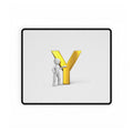 Gold Letter Y with 3D Figure Desk Mat | Alphabet Initial Desk Mat