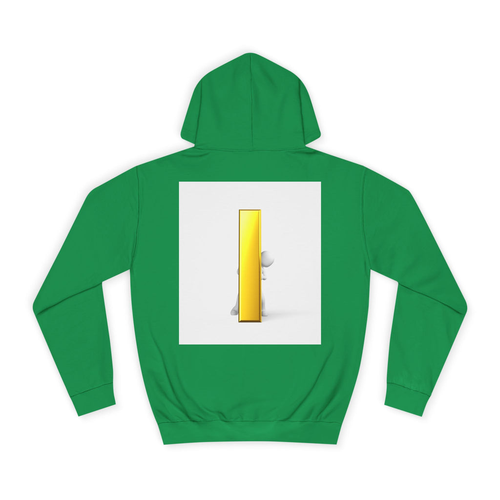 Gold Letter i Character Hoodie | Minimalist 3D Column Illustration