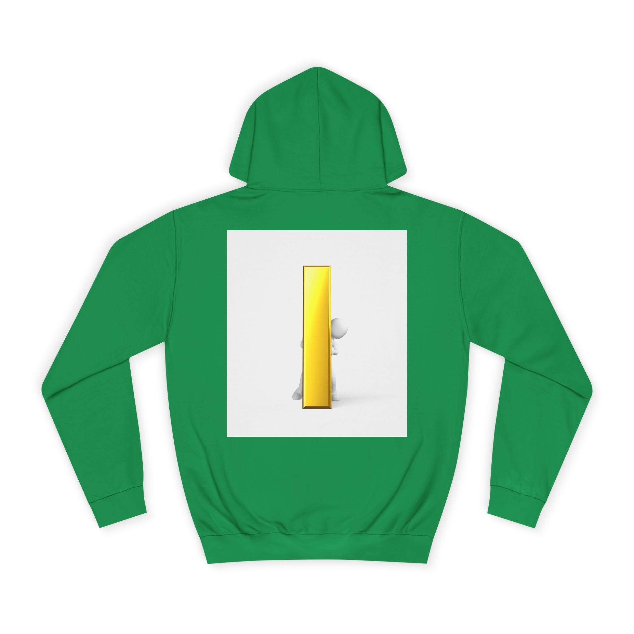 Gold Letter i Character Hoodie | Minimalist 3D Column Illustration