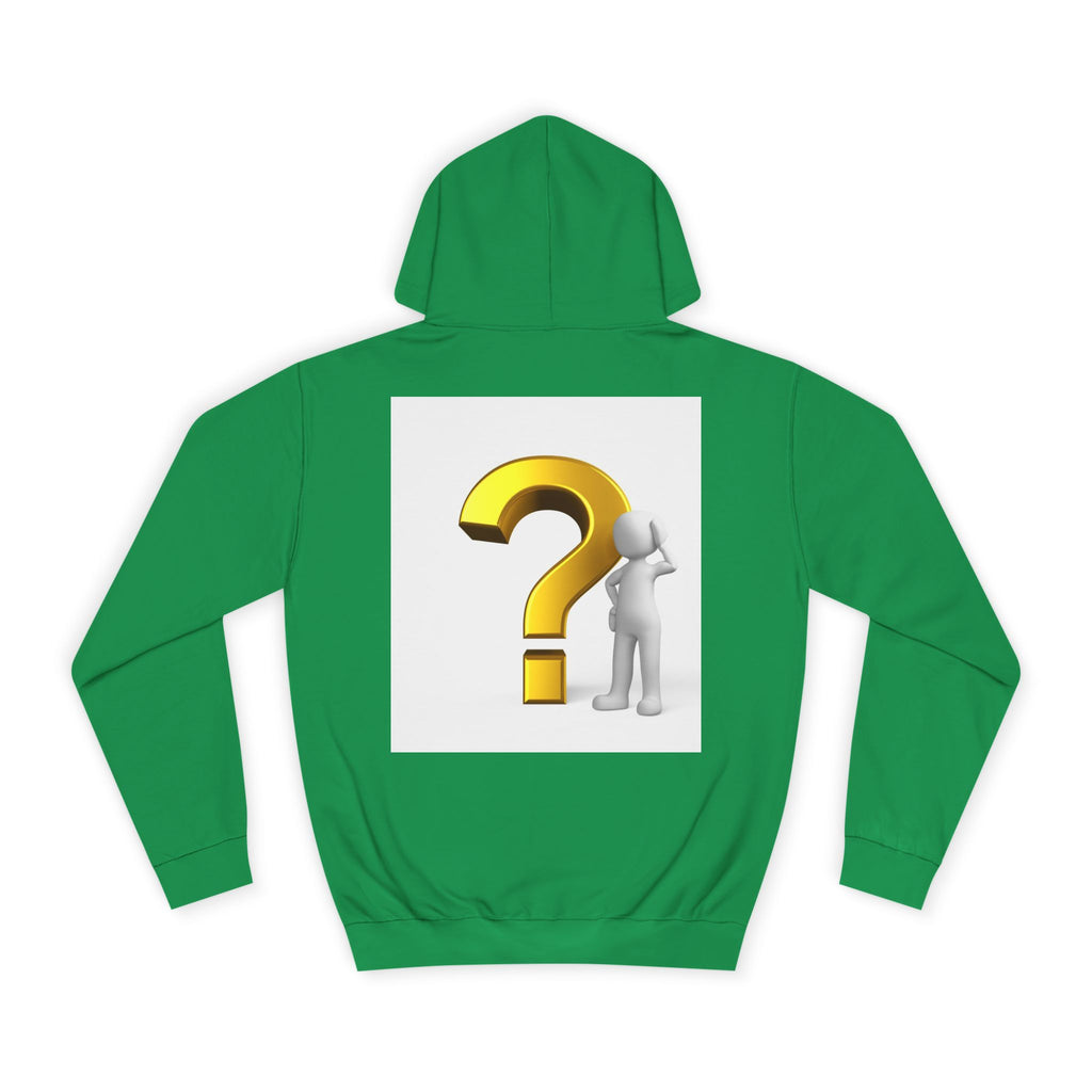 Gold Question Mark with Thinking Figure Hoodie | Mystery Design, Minimalist