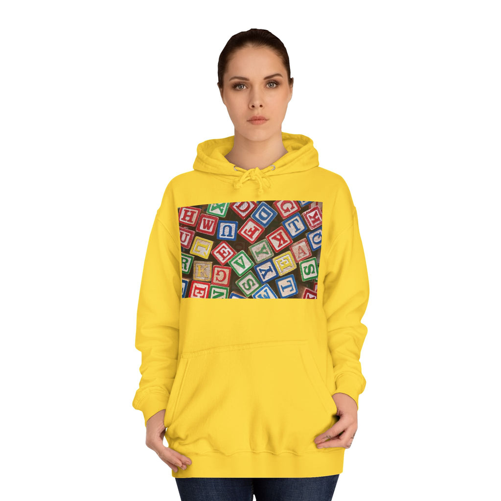 Colorful Alphabet Blocks Hoodie | Kids Letter Blocks Design