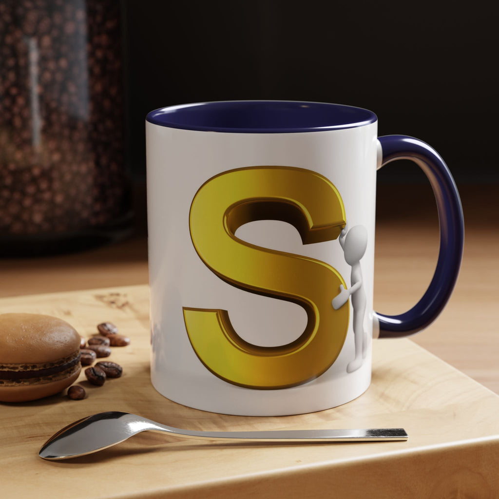 Gold Letter S Initial Mug | Accent Coffee Mug