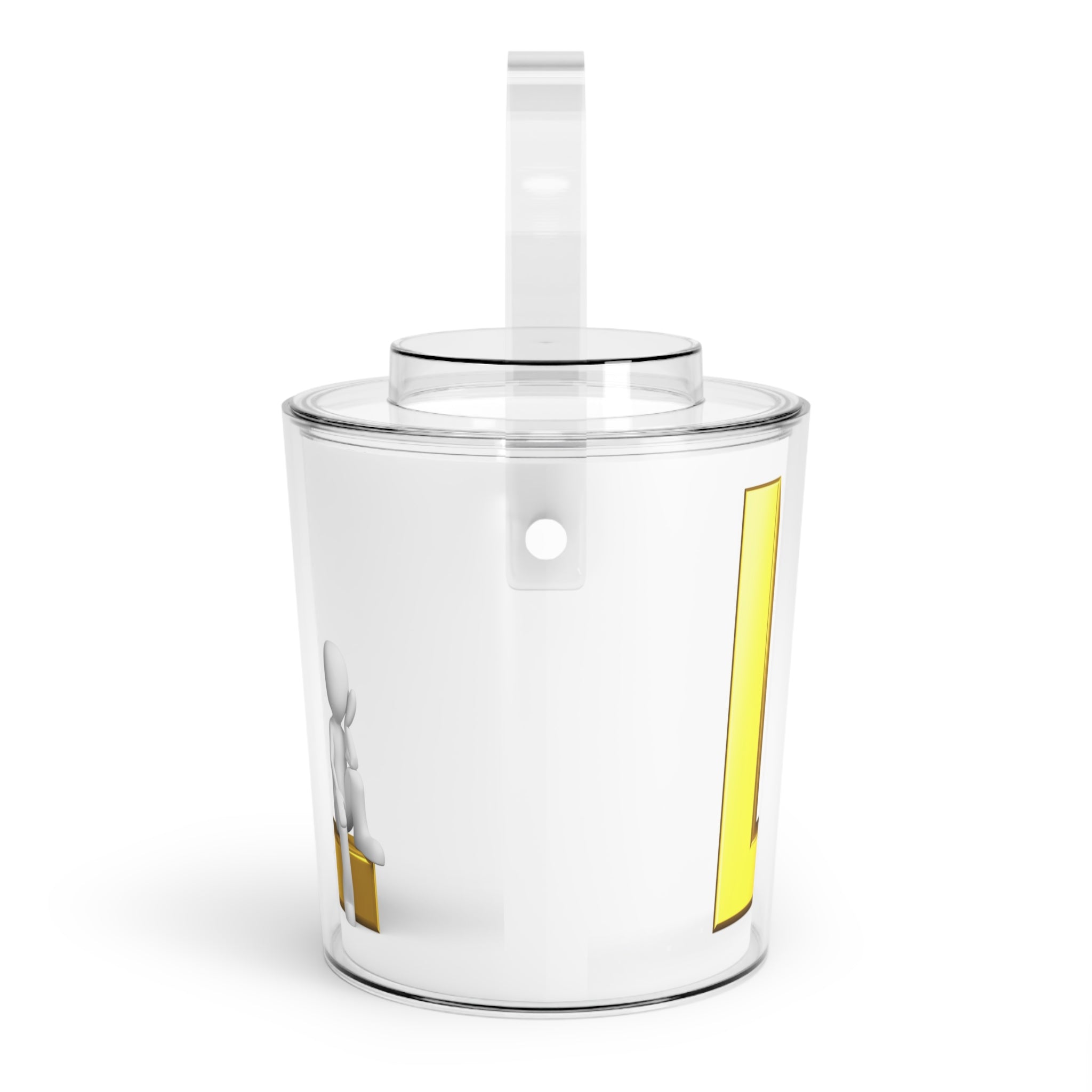 Gold Letter L Monogram Ice Bucket with Tongs | Personalized Initial Bar Cooler
