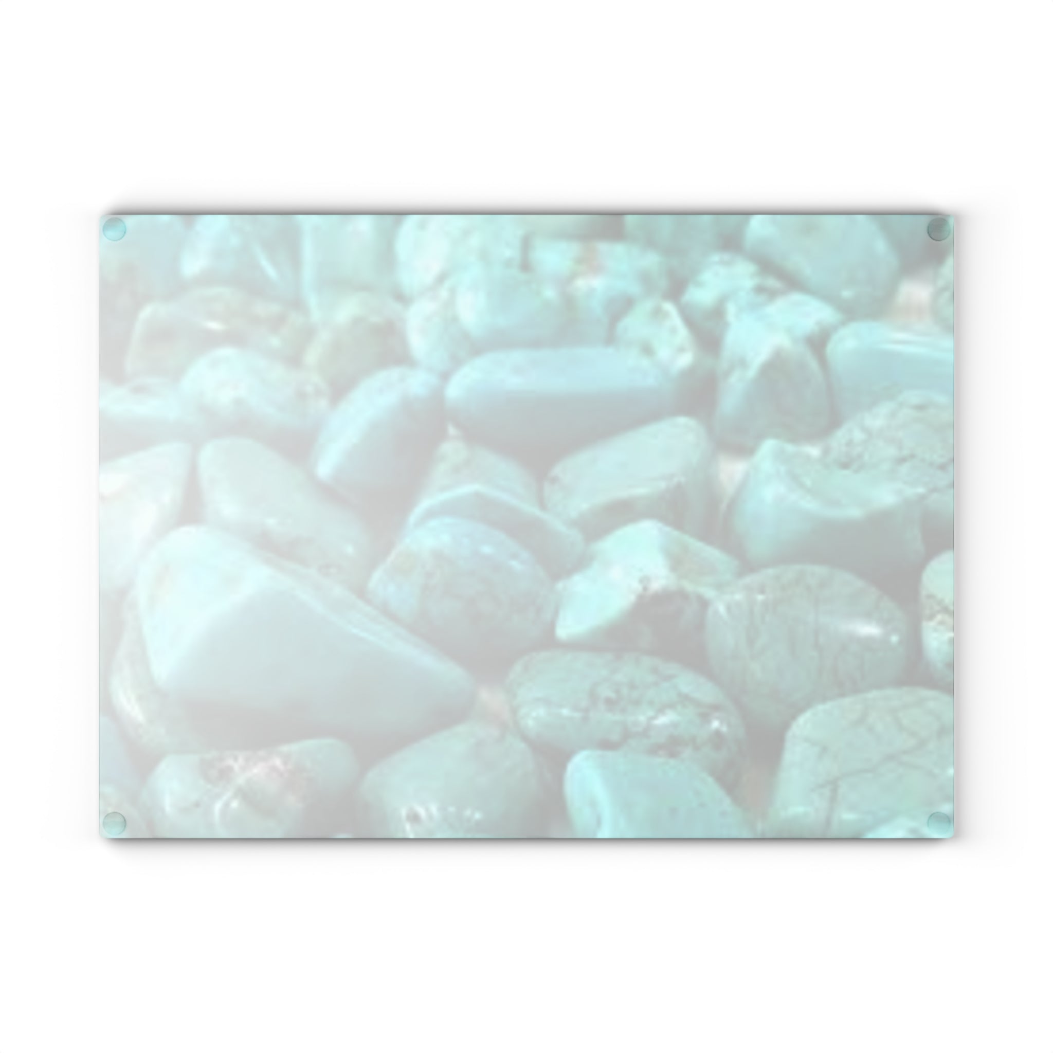 Turquoise Pebble Pattern Glass Cutting Board | Gemstone Kitchen Board