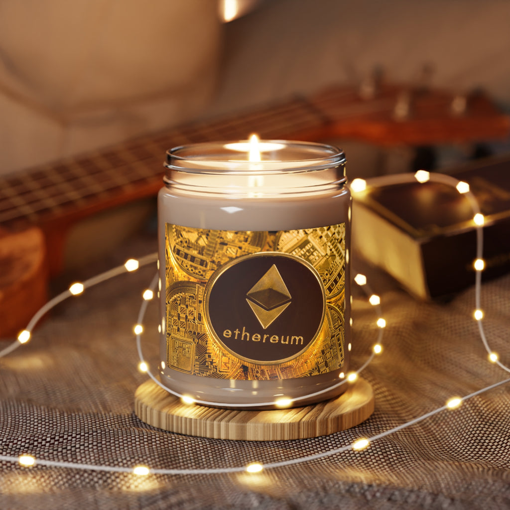 Ethereum Coin Graphic Candle | Soy Candle Jar, 9oz