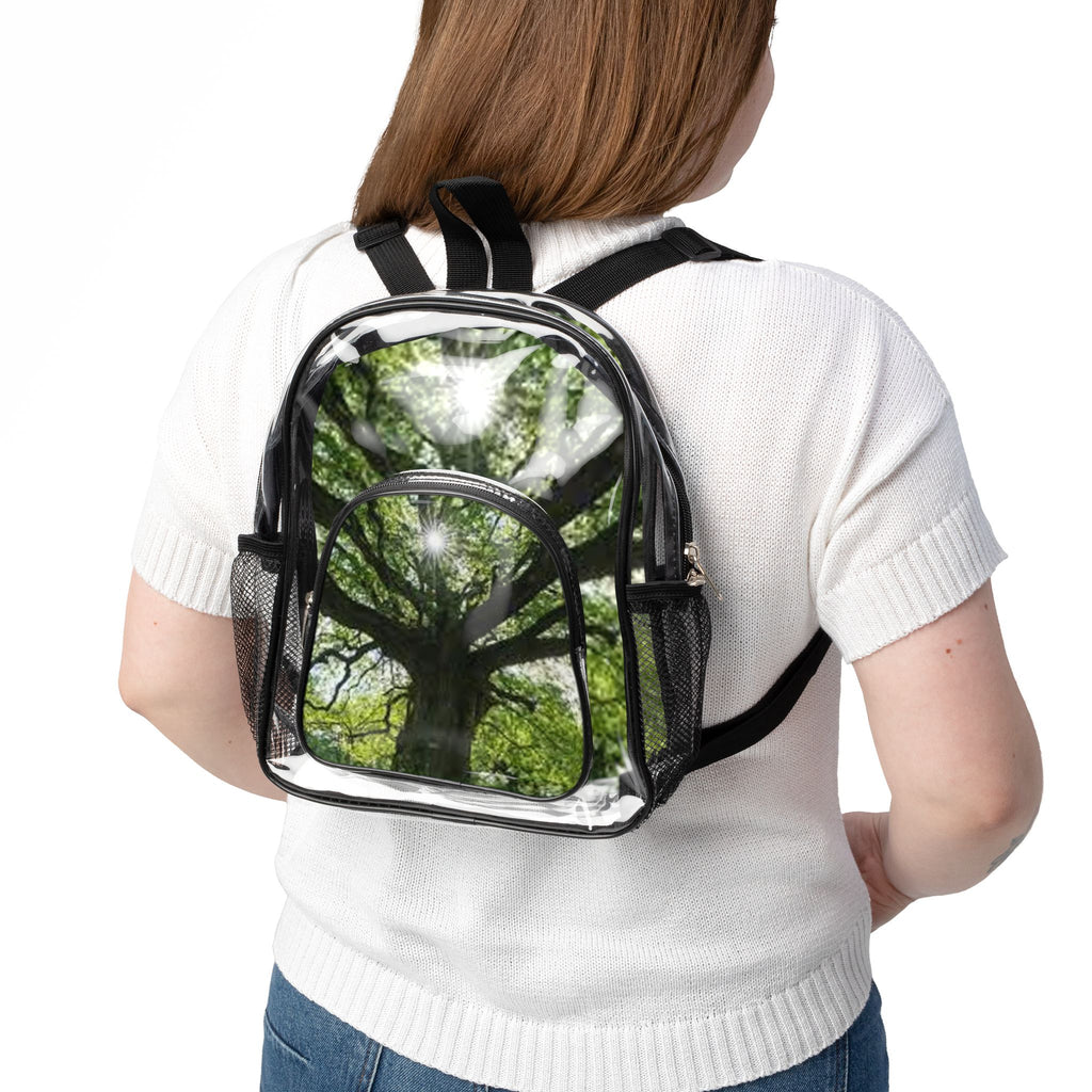 Sunlit Oak Tree Clear Stadium Backpack | Transparent Tree Print Backpack