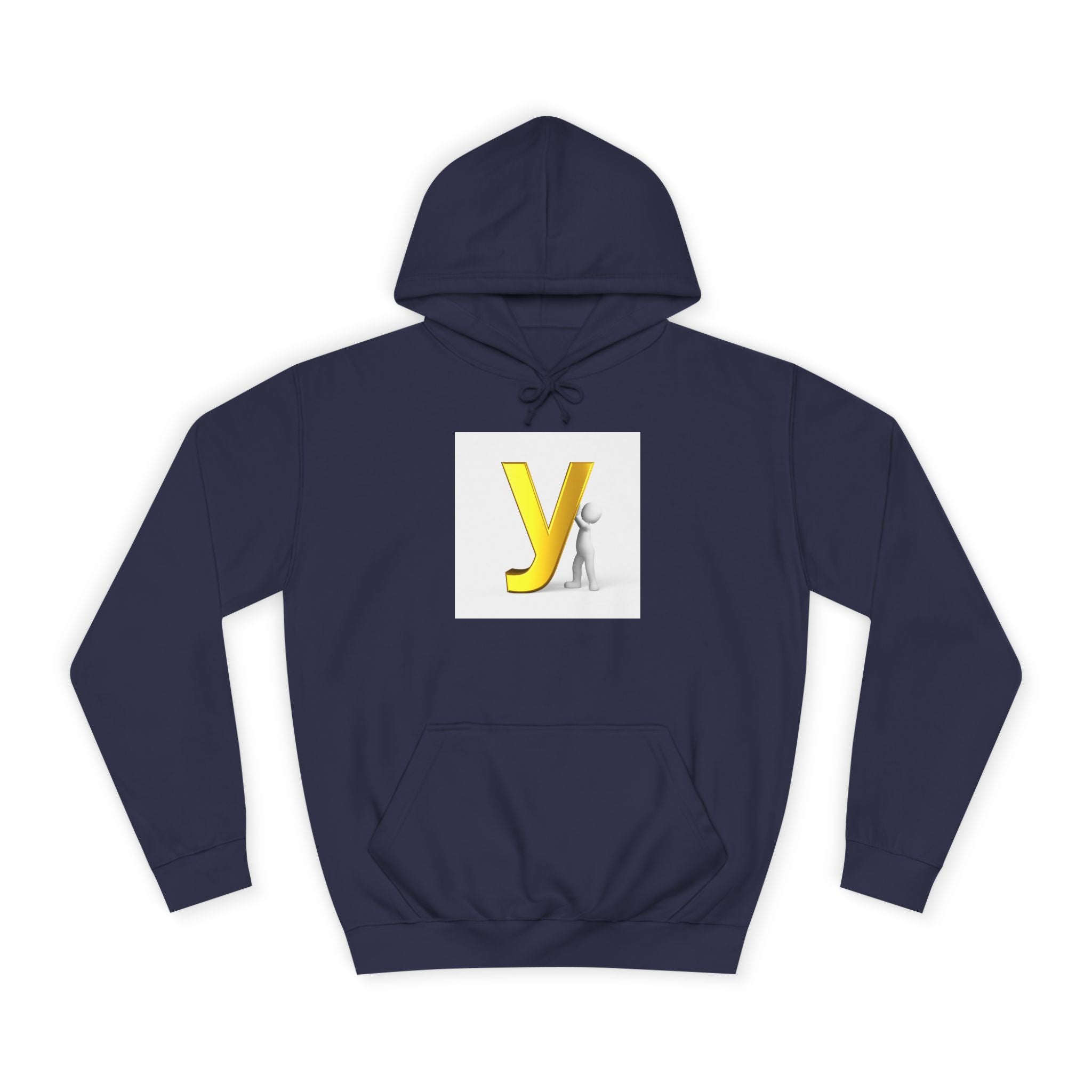 Sweat à capuche jaune 3D lettre Y | Sweat-shirt initial monogramme universitaire