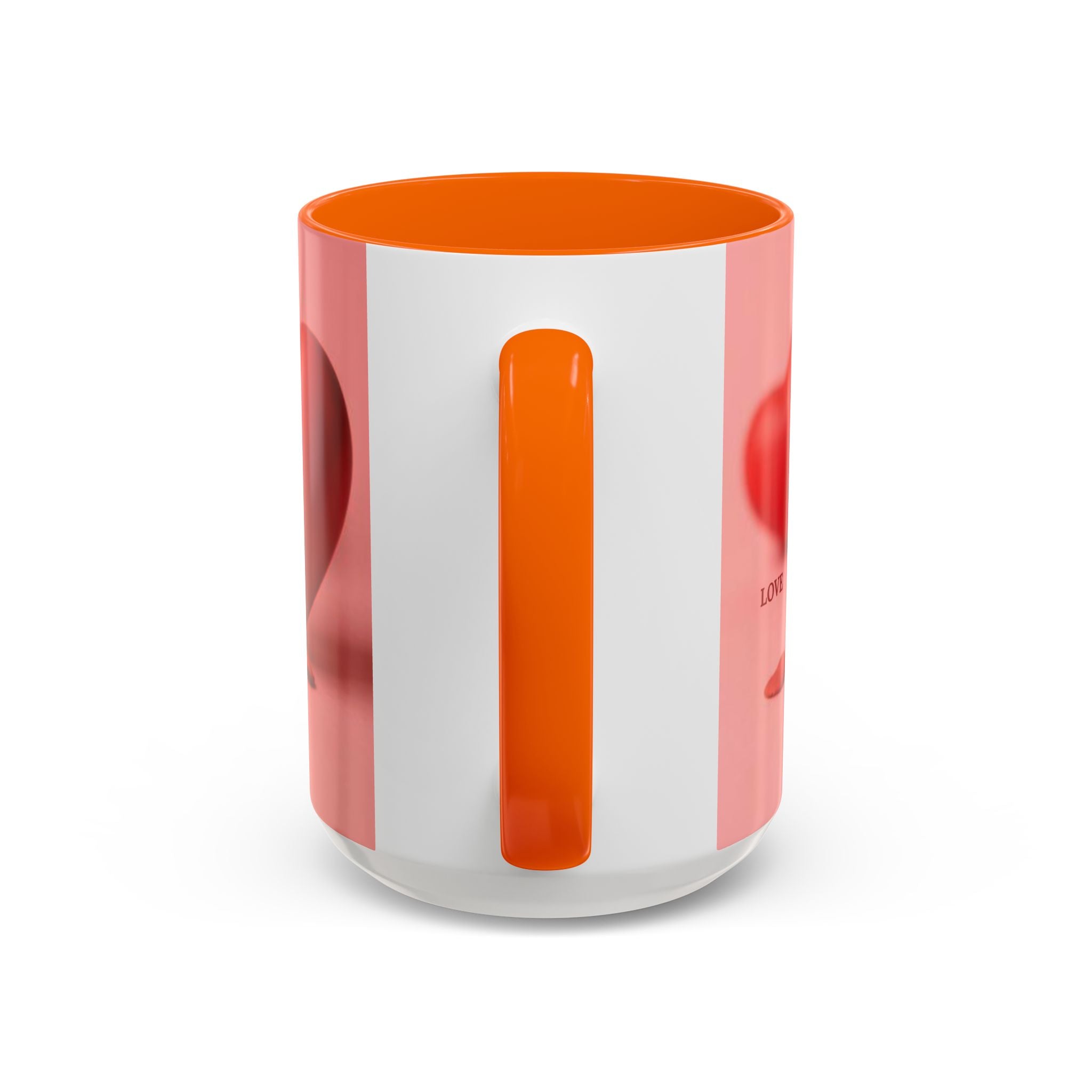 Red Heart Love Design Accent Coffee Mug | Valentine Heart Ceramic Mug