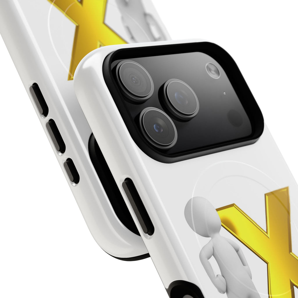 Gold X with 3D Figure iPhone Case | Tough Magnetic Case