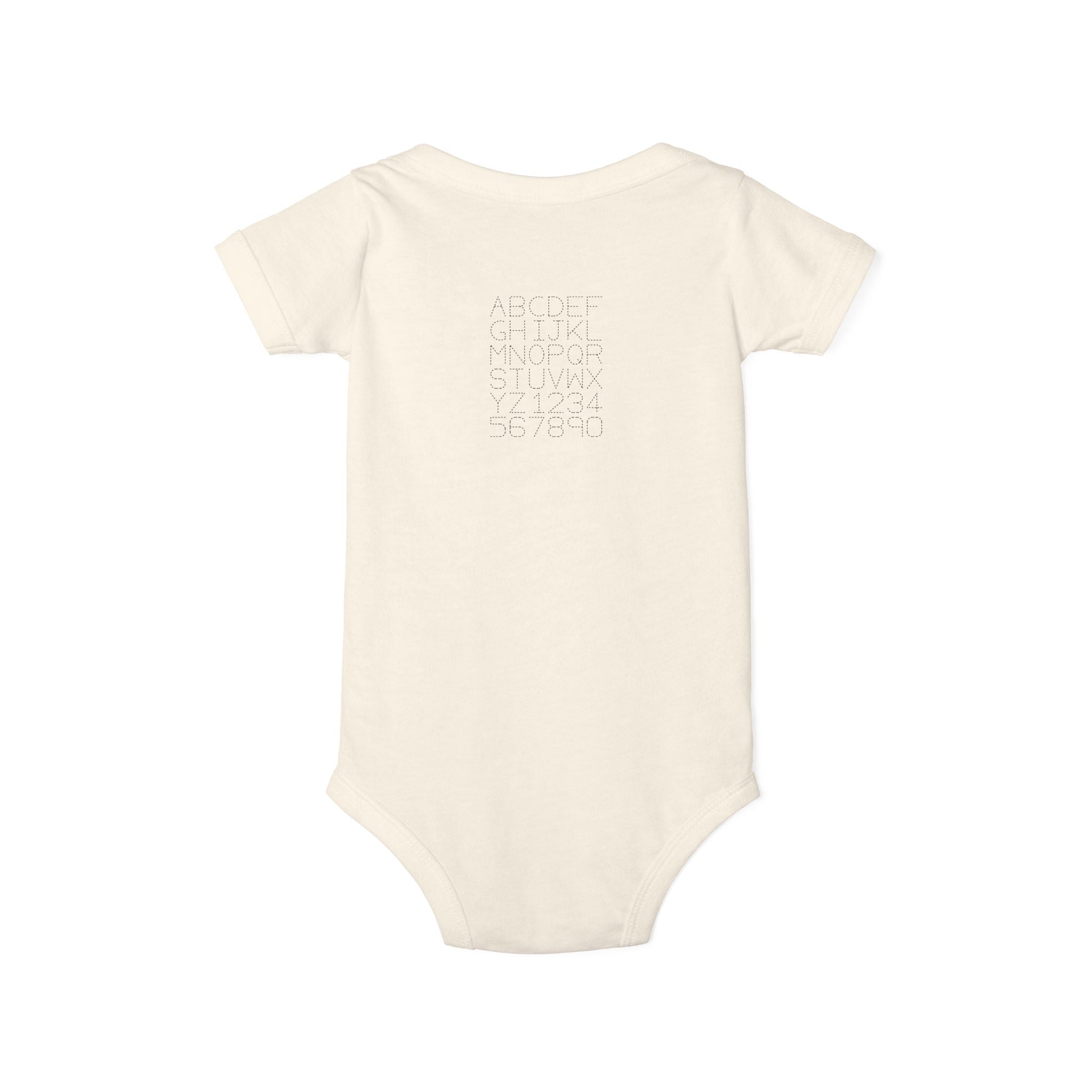Minimal Dotted Alphabet Infant Onesie | Plain Baby Bodysuit