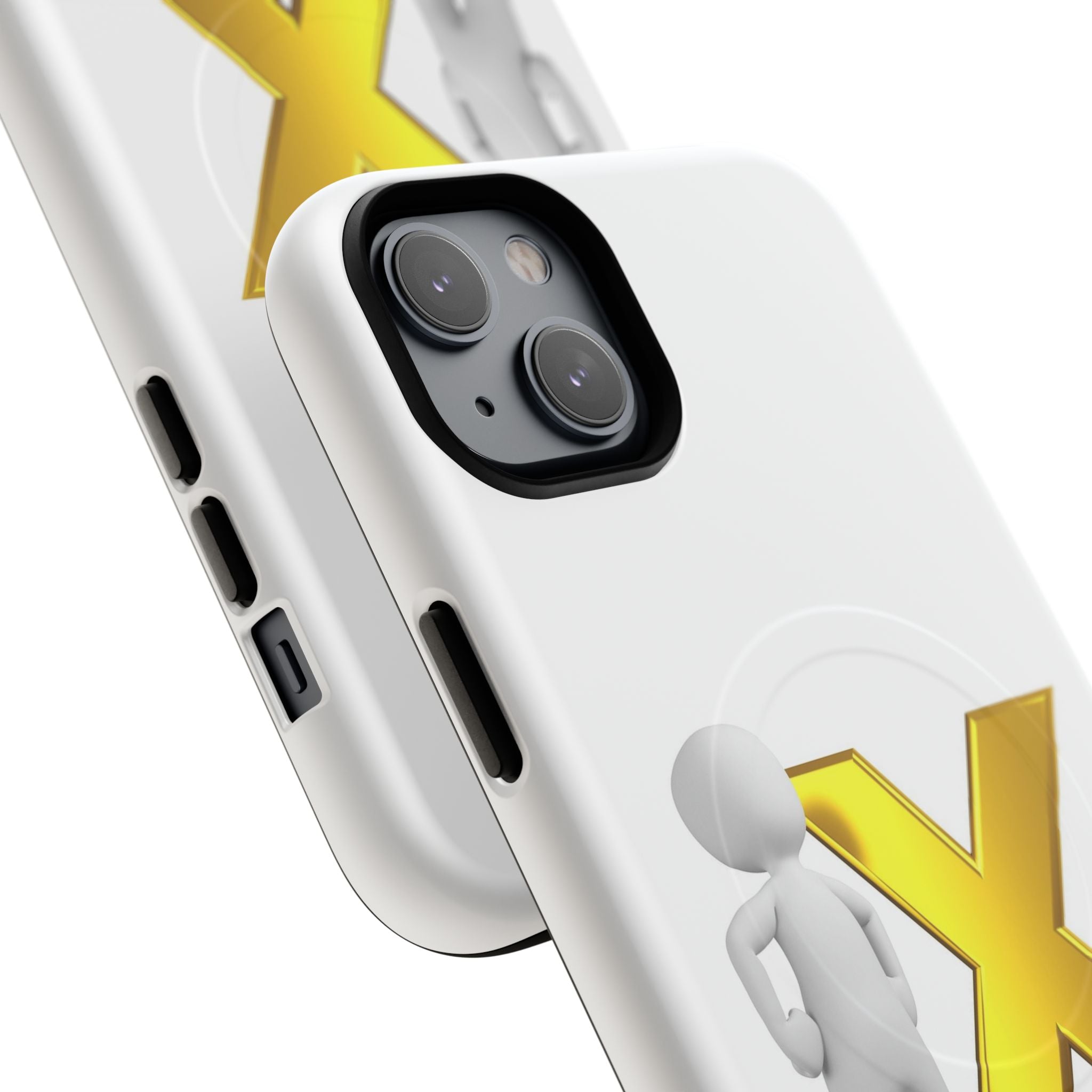 Gold X with 3D Figure iPhone Case | Tough Magnetic Case