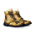 Bitcoin Coin Print Boots | Fur Lined Leather Boots